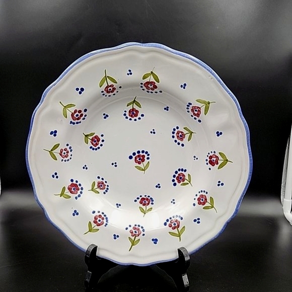 Hand Painted Italy Wide Rim Bowl 25.8cm Sigma the Tastesetter Les Petite Fleurs - Picture 1 of 6